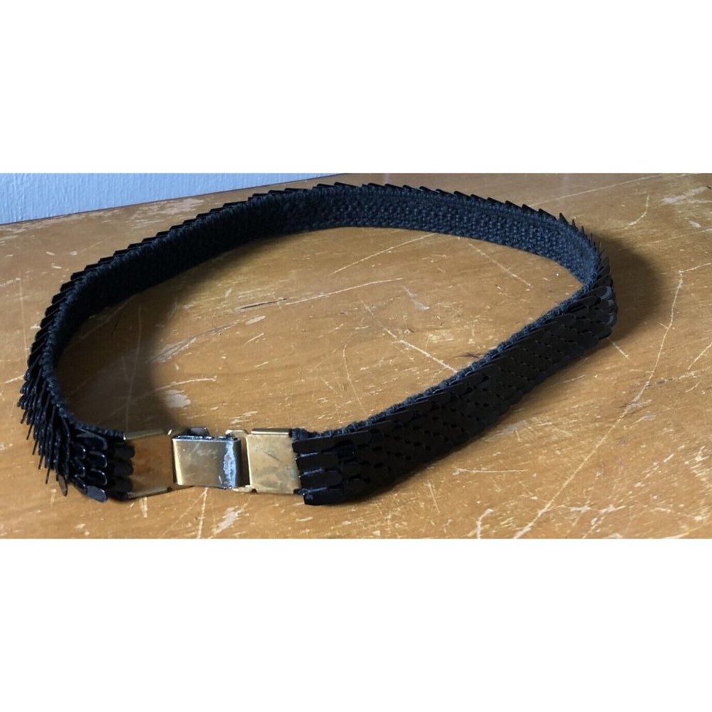 Women's Belt Vintage Black STretchy Elastic Mesh